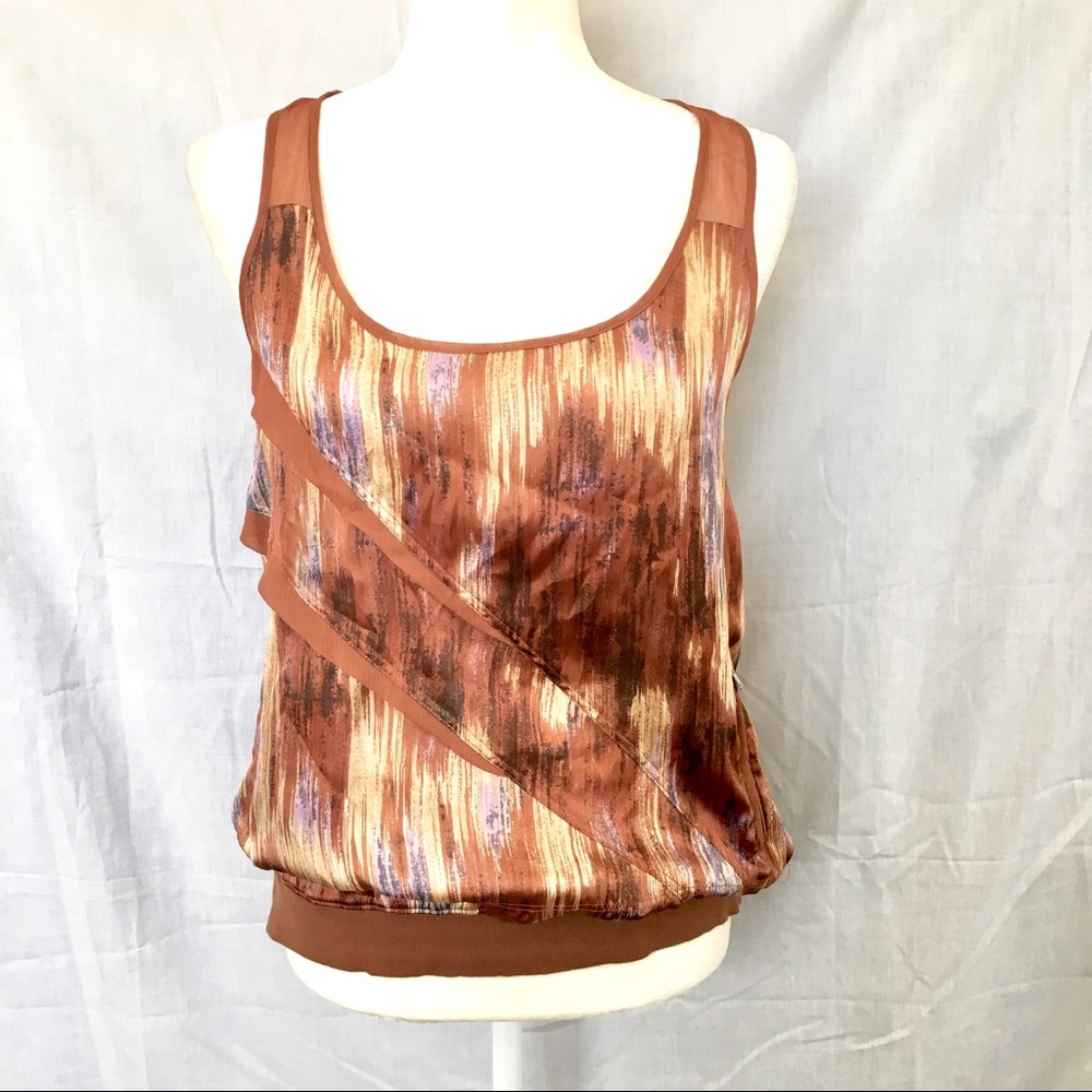 Salsa Jeans Sz Medium Blouse Top Shirt Blown Tan